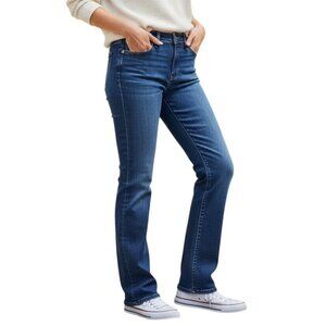 Levis Womens 525 Perfect Waist Straight Leg Jeans Classic Denim Blue Size 12